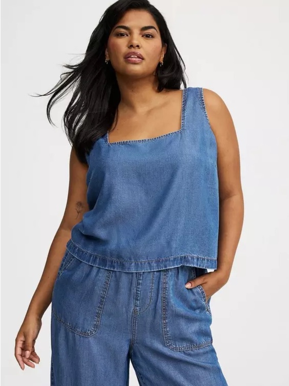 Torrid Tencel Square Neck Top